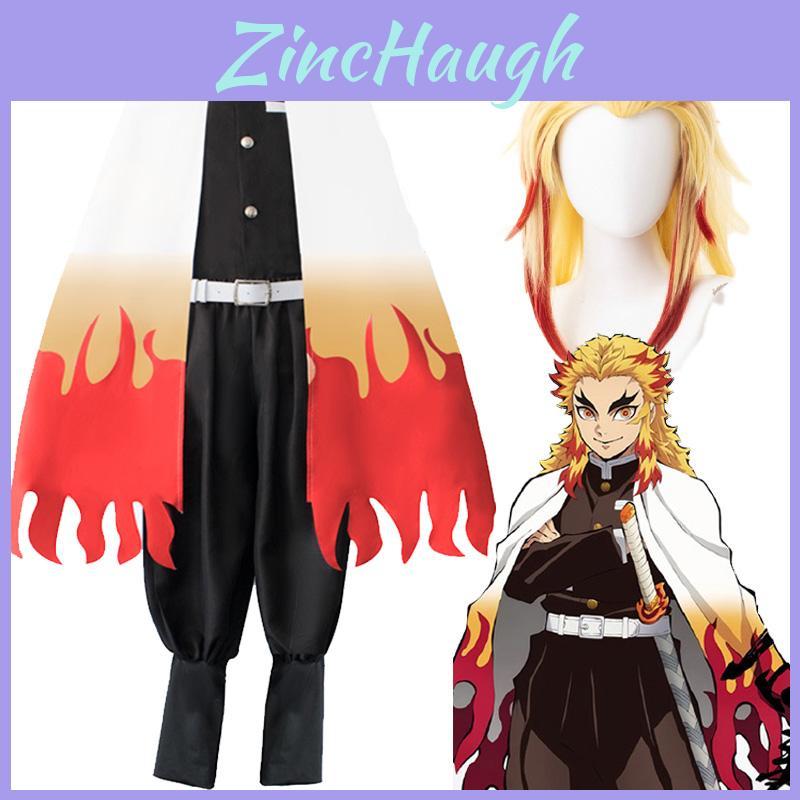 Стильный костюм для косплея Demon Slayer Kimetsu No Yaiba Rengoku Kyoujurou, кимоно-халат, с изысканным исполнением и удобной посадкой