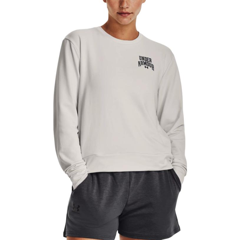 Under Armour Толстовка с круглым вырезом и буквенным принтом, женская толстовка серого цвета 1379477-114