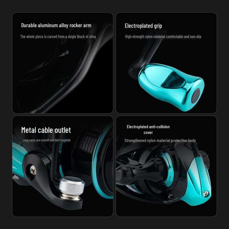 Катушка спиннинговая Haotun Zero-Gap с двойной рукояткой: 5,2:1 Дальний заброс, Ловля кальмара и микрообъектов.