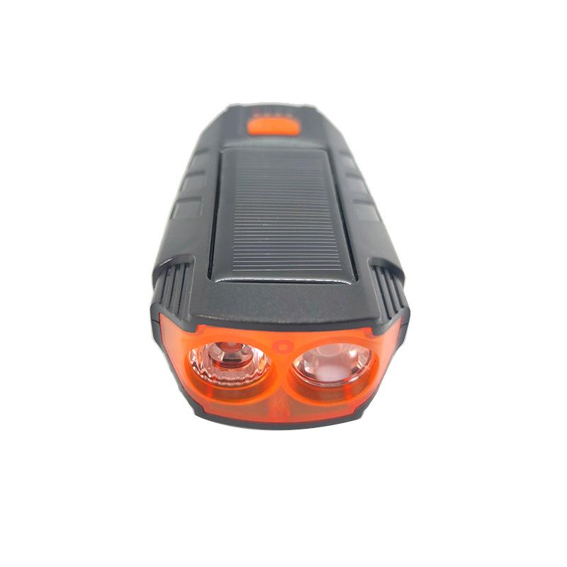 Bicycle Headlights, Dual T6 Solar Rechargeable Horn Lights, High and Low Beams, Night Running Lights, Mountain Bike Riding Equipment