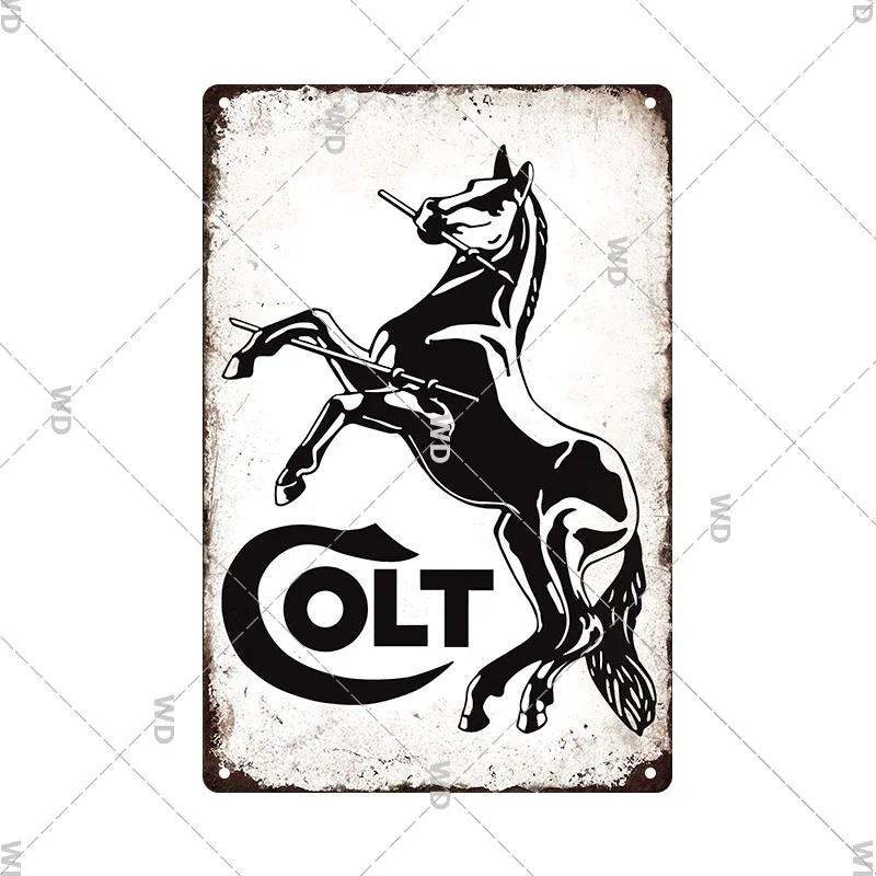 Пистолет CO2 Оружие Металл Бренд Colt Пистолет Постер Винтажная Металлическая Жестяная Табличка Ретро Пластина для Гаража Мужской Пещеры Инструменты Настенный Декор