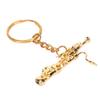Mini Bassoon Shape Key Chain Adorable Brass Key Ring Pendant Gift Musical Instrument Keychain Gold