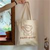 Ladies Handbags Kawaii Aesthetics Naughty Bear Print Shopping Bag White Canvas Shopping Bags Girls Ladies Large Beach Bag Shoppi