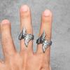 Stainless Steel Men Rings Angel Wings Punk Simple Trendy for Women Biker Fashion Jewelry Halloween Creativity Gift