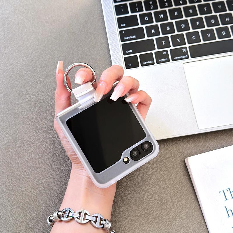 Suitable for Galaxy Samsung Z FLIP7 5 4 3 Folding Phone Case Matte Transparent Glossy Ring Z Flip6