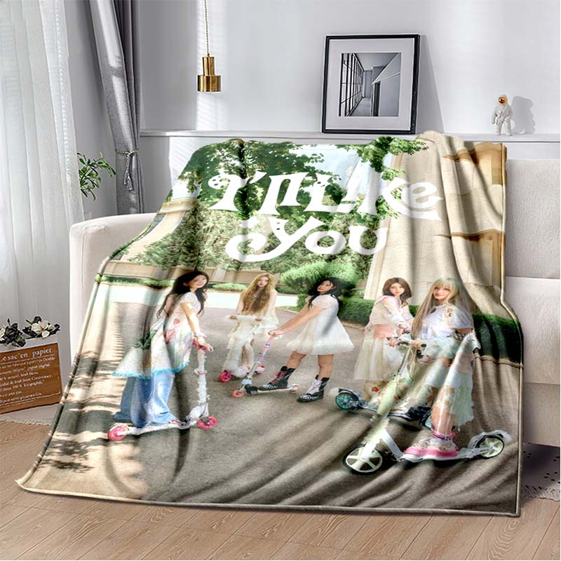 3D Printed Flannel Blanket I-ILLIT Combo K-POP Home Sofa Bed Blanket | Birthday Gift, Customizable