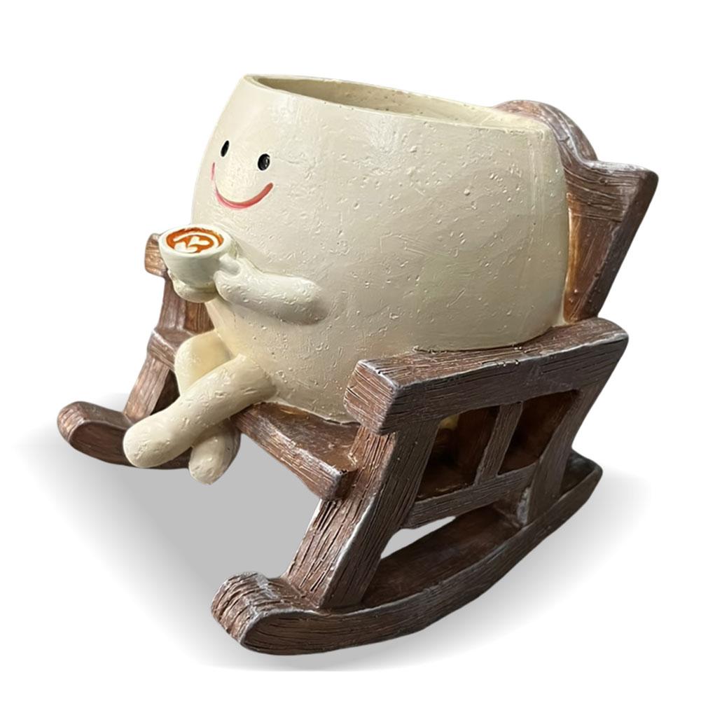 Кресло-качалка/качели с наружной стороной цветочный горшок для суккулентов симпатичные кашпо с головкой из смолы настенное подвесное кашпо для балкона декор для дома и сада