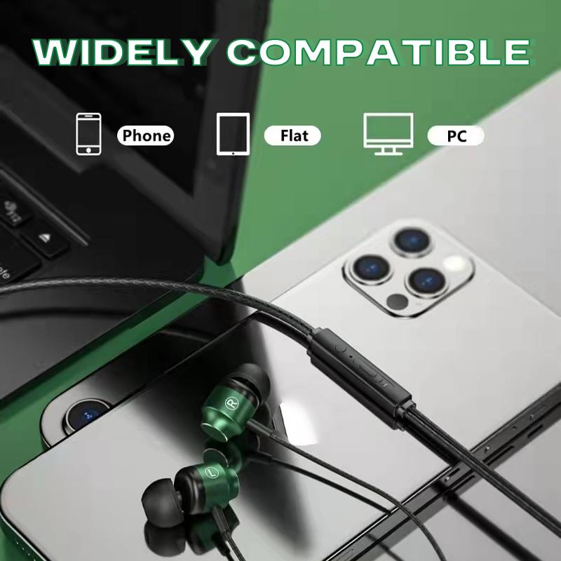 VAORLO Оригинальные проводные наушники 9D HIFI с мощными басами и объемным звуком для игр, музыки и спорта - совместимы с 3,5 мм AUX/Type C