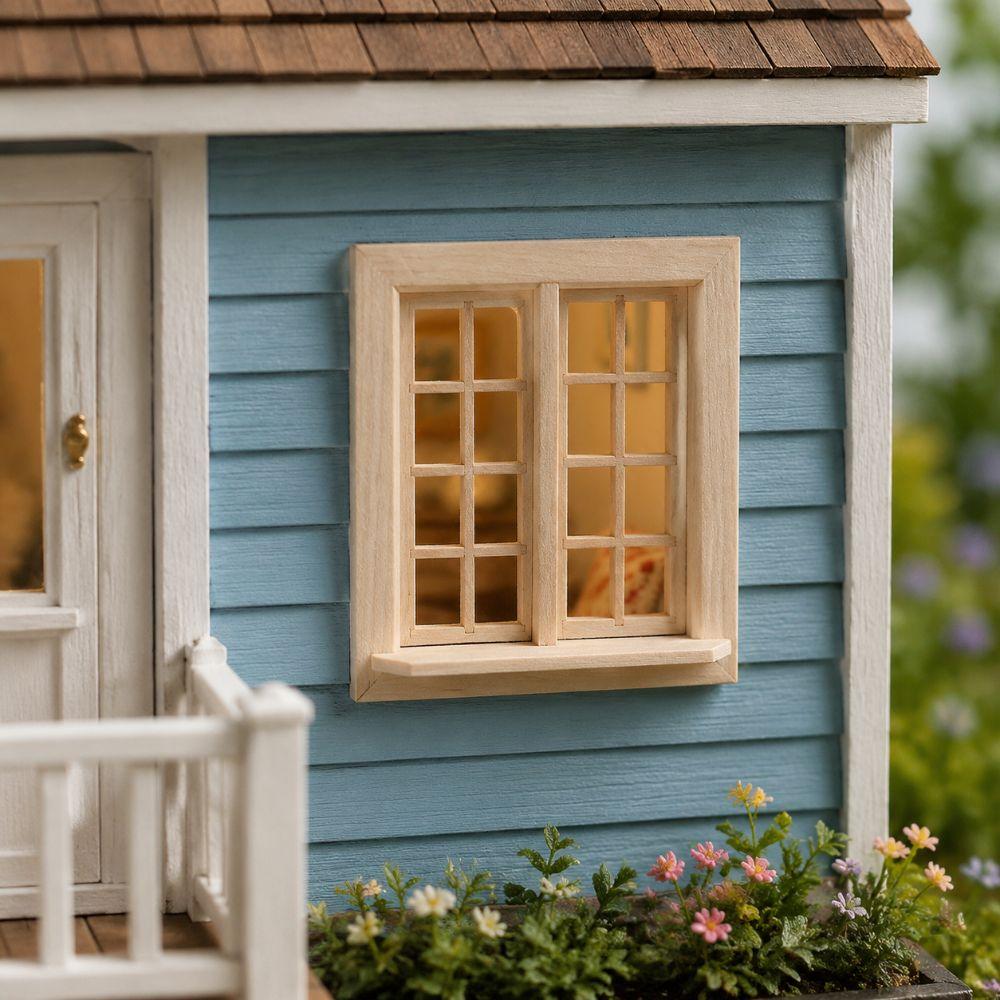 16 Grids Dollhouse Window Model Wooden Square Windows Model Miniature House Decor For DIY Toys