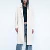 Zara Однотонное пальто средней длины с длинными рукавами Женские пальто Off-White 2712660-746