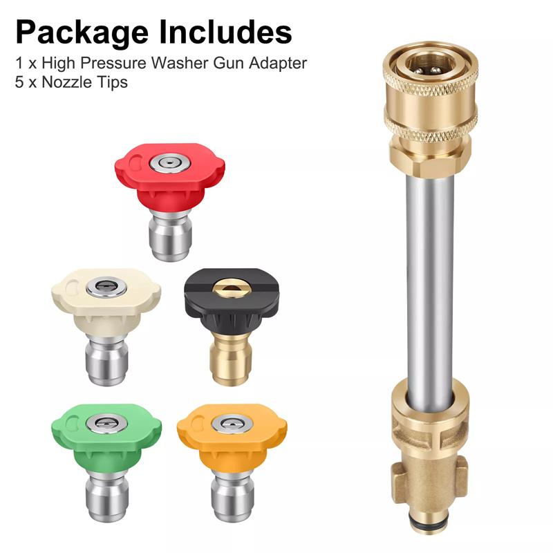 Сменный адаптер для пистолета для мойки высокого давления Ryobi, Portland, Greenworks, Husky, сменная насадка с 5 насадками