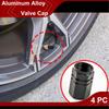 4 Pcs Aluminum Alloy Tire Valve Protection Stem Car Cover Dust Proof Airtight Air Cap Cover For Truck Motorcycle Bike Automobile