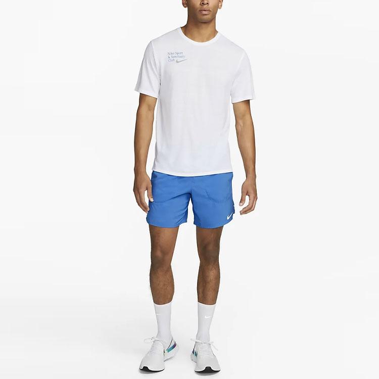 Nike Спортивная футболка с коротким рукавом Dri-FIT Miler Letter Print, мужские топы, белые FB9037-100