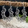 Серьги Lotus из латуни высокого качества, серьги Mandala, цыганские серьги, племенные серьги, индийские серьги, серьги Boho, эффектные серьги