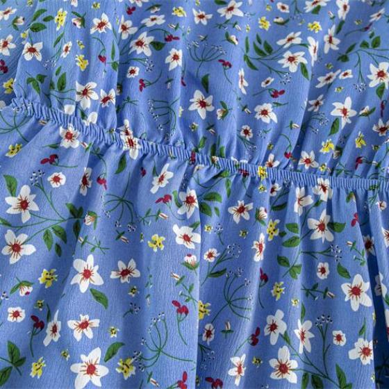 Весенне-осенние женские шифоновые платья, повседневные длинные платья с цветочным принтом из коры, свободное мусульманское платье макси с круглым вырезом и длинными рукавами