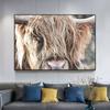Rustic Highland Cow Photography Canvas Print Wall Art Poster Cow Portrait Farm Animal Picture for Living Room Home Decor Cuadros