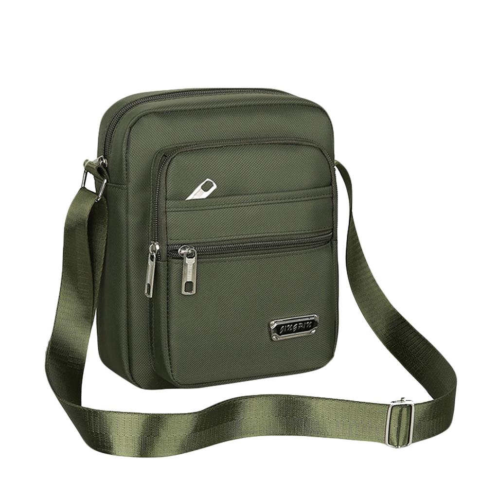 Водонепроницаемая шестислойная сумка-мессенджер с регулируемым ремнем и множеством карманов для делового и повседневного использования