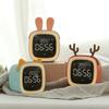 Cartoon Rabbit Ear Shape Rechargeable Digital Display LED Nigh Light Alarm Clock