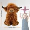 Highland Cow Stuffed Animal Plush Toys, Realistic Soft Cuddly Farm Toy, 10inch Soft Cow Plush Toy Christmas Gift for Kids