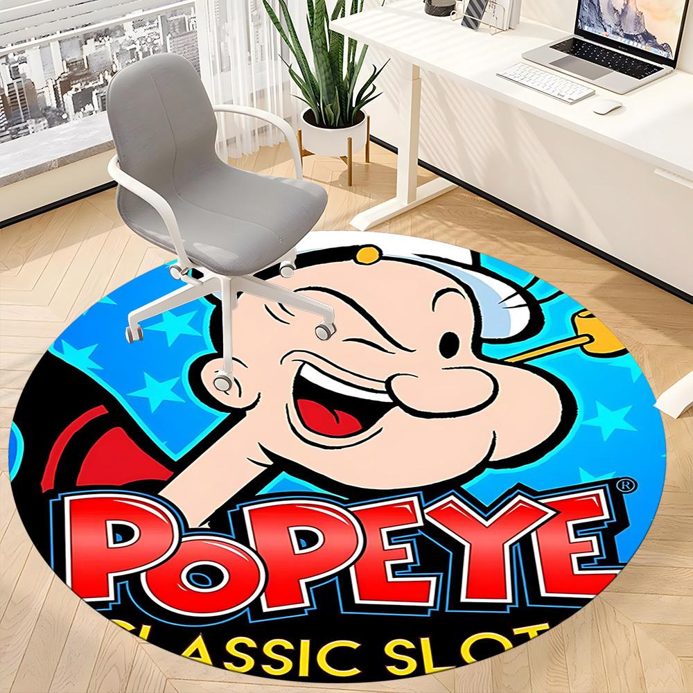 1pc Popeye Office Round Area Rug,Bedroom Living Room Home Decor, Room Deco a1016075