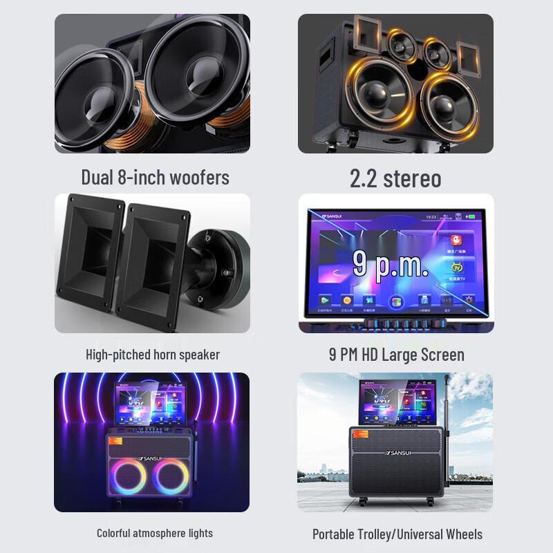 Sansui MD289 Portable Outdoor KTV Speaker System with Display