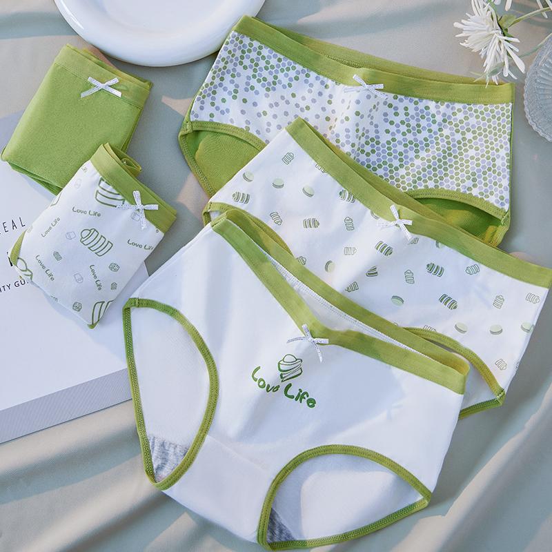 5Pcs Women‘s Panties Cotton Breathable Underwear Seamless Cute Bow Girls Briefs Female Lingerie