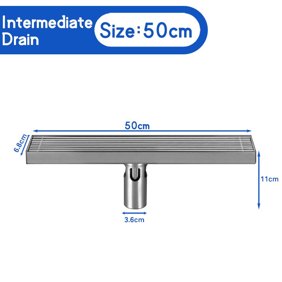 Слив для пола в ванной USU304 из нержавеющей стали в полоску, прямоугольный душ, длинный линейный слив, боковой слив для пола в туалете на кухне