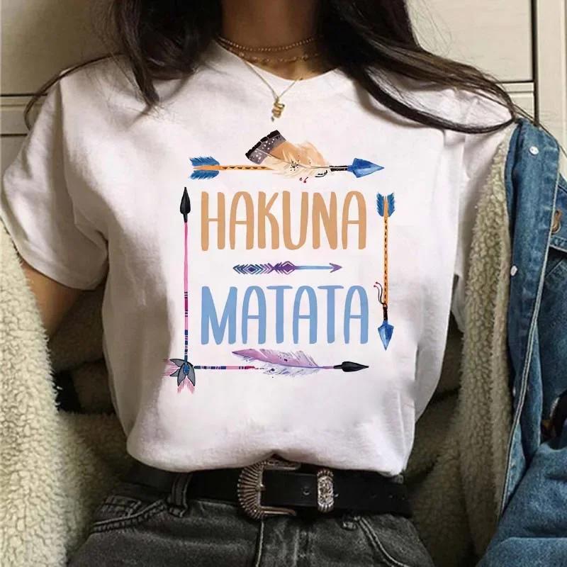 Cartoon Hakuna Matata Lion King Printed T Shirt Harajuku 90s Ullzang T-shirt Tshirt Graphic Tops Unisex