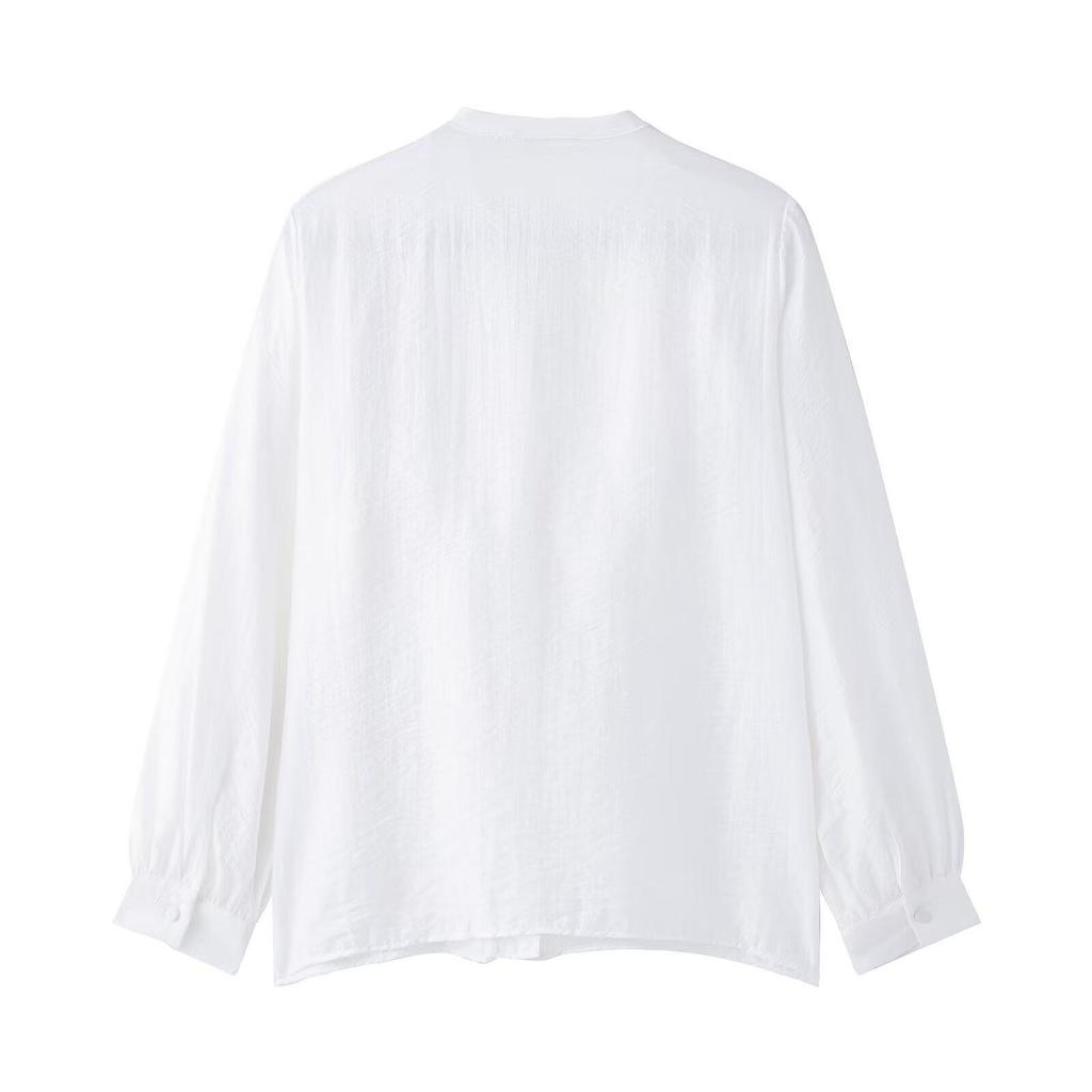 Spring 2025 Women's European & American Style Fashion Lace Layered Shirt