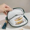 Изысканная сумка для хранения украшений с кисточкой, подвеской, кольцом, молнией, сумка для украшений, большая вместимость, дорожная, для хранения кристальных браслетов