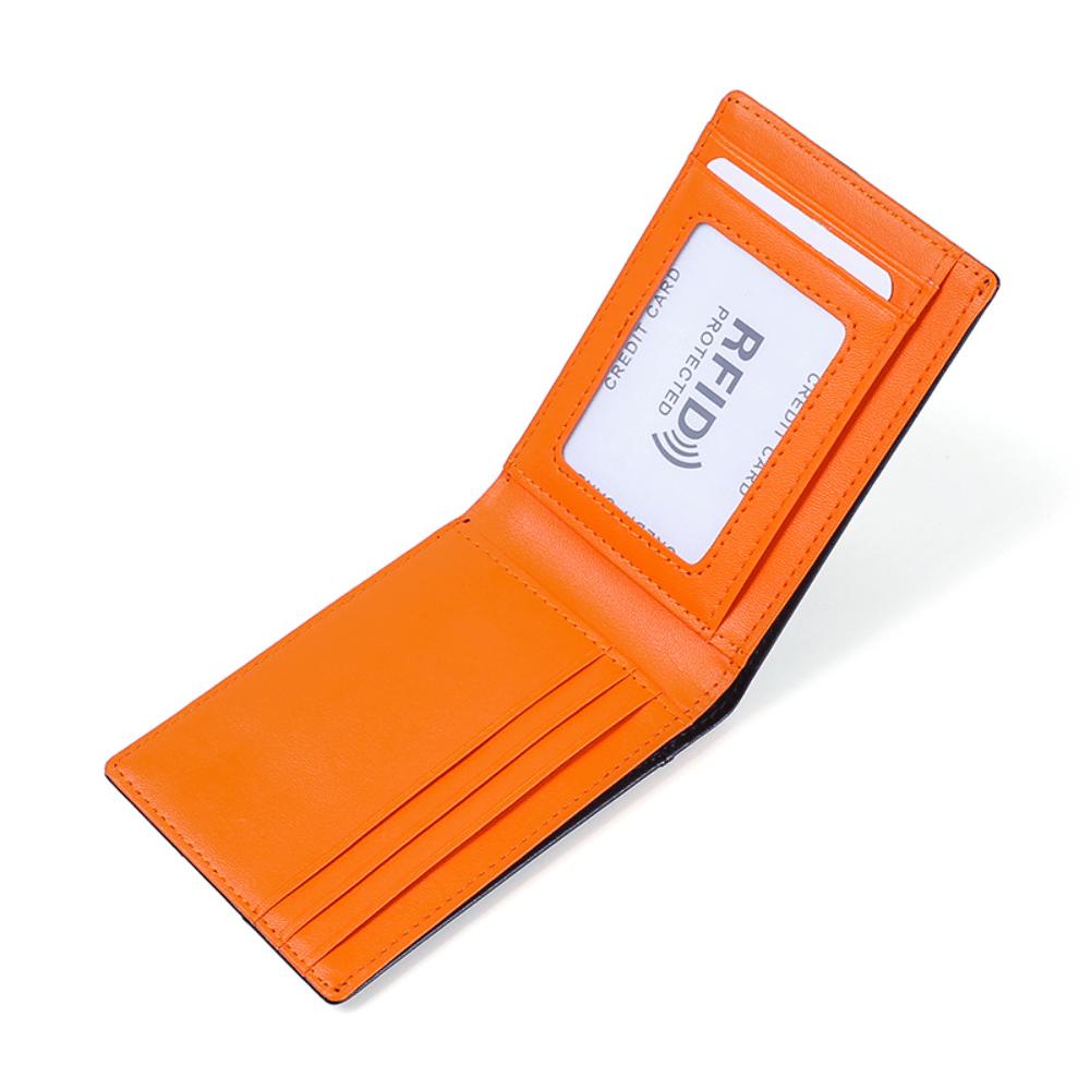 Новый мужской модный кошелек с защитой от RFID-кражи, короткий, с ручным выдвижением для карт