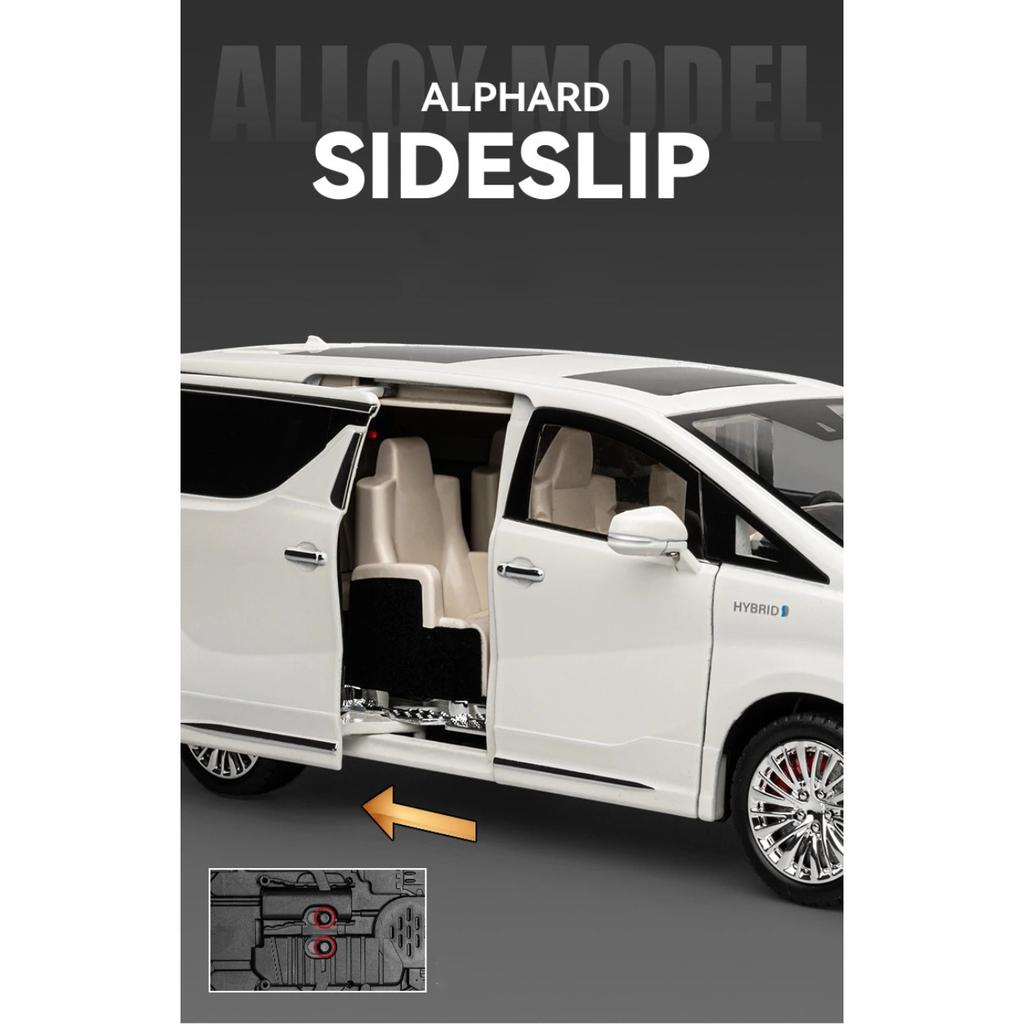 1/18 Toyota Alphard MPV Сплав Литой Игрушечная Модель Автомобиля Звук и Свет Детская Игрушка Коллекционные Предметы Подарок на День Рождения