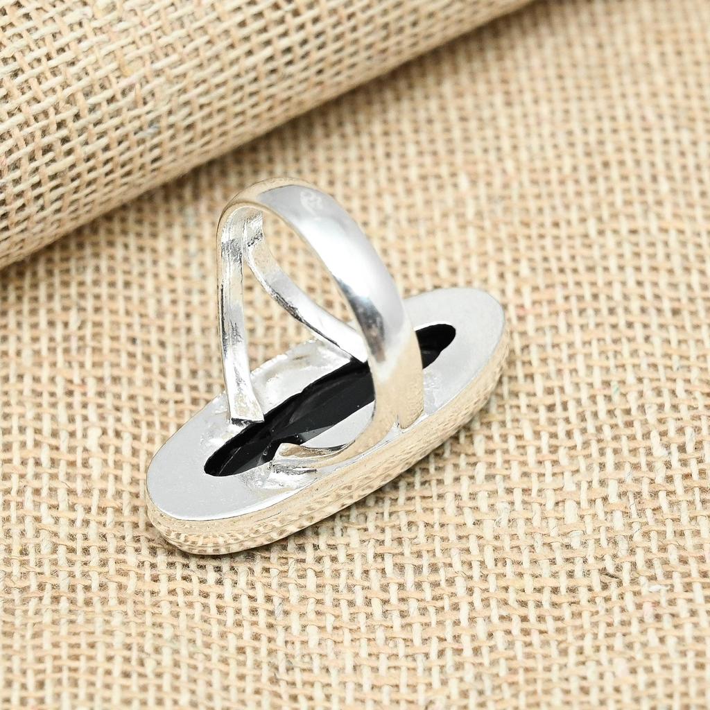 День Благодарения Черная шпинель Твердые стерлингового серебра 925 пробы Ювелирные изделия ручной работы с драгоценными камнями