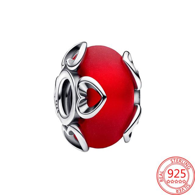 Красочные бусины из муранского стекла, волнистые стеклянные бусины, подвески, подходят для брендового браслета, женские ювелирные изделия из стерлингового серебра 925 пробы