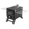 Outdoor Stove Wood Burning with 5 Pipes Accessories, Large Firebox Heating Cooking Hot Tent Camping Stove, Portable Stainless Steel for Outdoor,