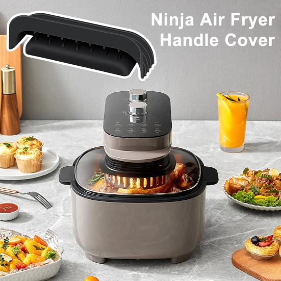 jijijing 2PCS Silicone Handle Cover, Non-Slip Heat Resistant Protector, Thermal Protection Safe Cooking Grip Sleeve, Compatible for Ninja Crispi Glass