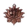 Lord Ganesha On Lotus Metal Wall Hanging (27.5 Cm X 2.5 Cm X 27.5 Cm, Brown)