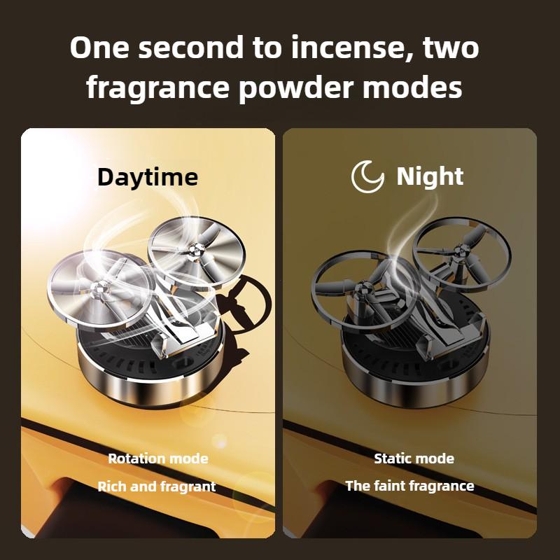 Вертолет на солнечной энергии с вращением, Солнечный аромадиффузор для автомобиля, Сплав, Аромат, Автоматический ароматизатор