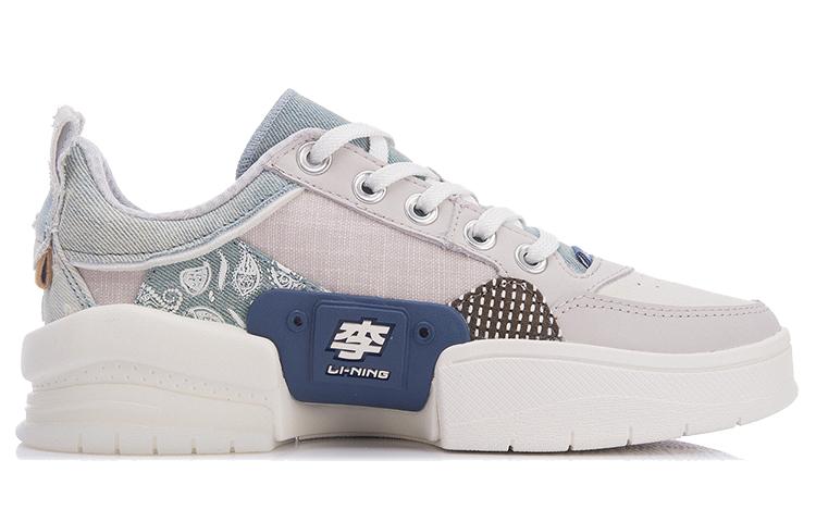 Li Ning Кеды Wave Zen Низкие Скейтбордические Женские Серый Синий AGCR214-2