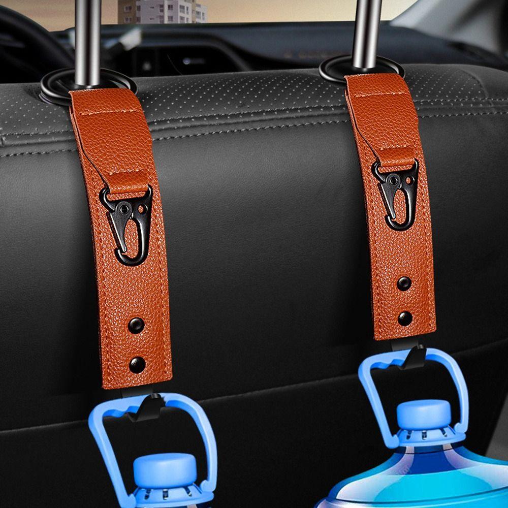 PU Leather Car Headrest Hook Adjustable Car Bag Hanger New Car Seat Hooks Car Interior Organizer