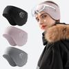 Тепловые флисовые наушники для велоспорта с повязкой на голову и отверстием для очков для зимних видов спорта на мотоцикле, катания на лыжах