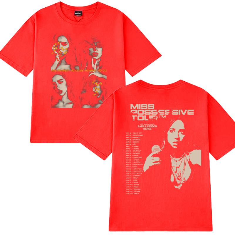 Tate McRae Miss Possessive Tour 2025 Double Sided Print T Shirt Men Women Fashion Y2k Short Sleeve T-shirts Unisex Cotton Tops
