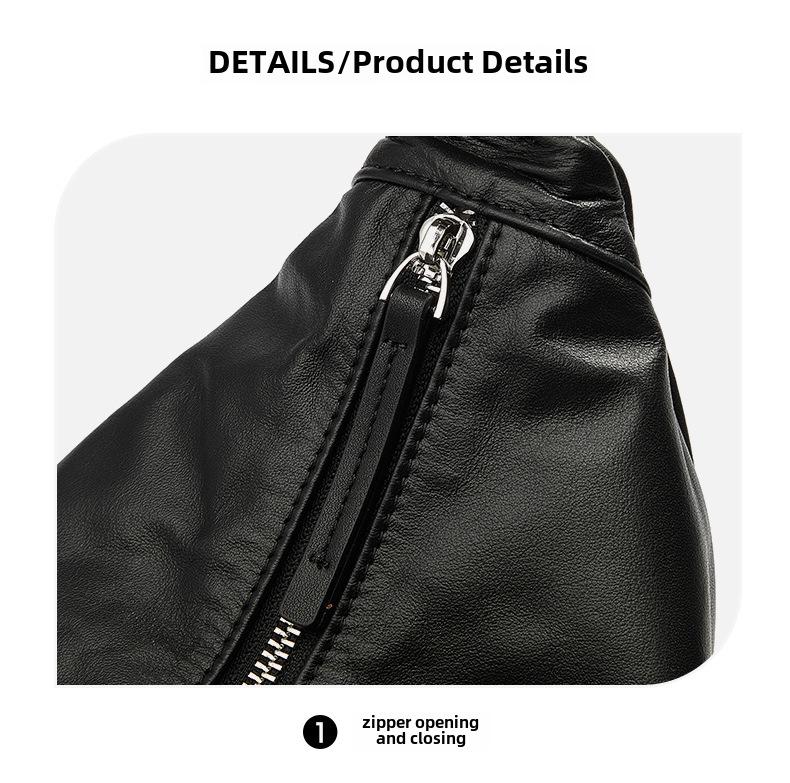 Сумка через плечо Cloud Crescent из натуральной кожи: Модный, повседневный, мягкий, большой объем подмышек