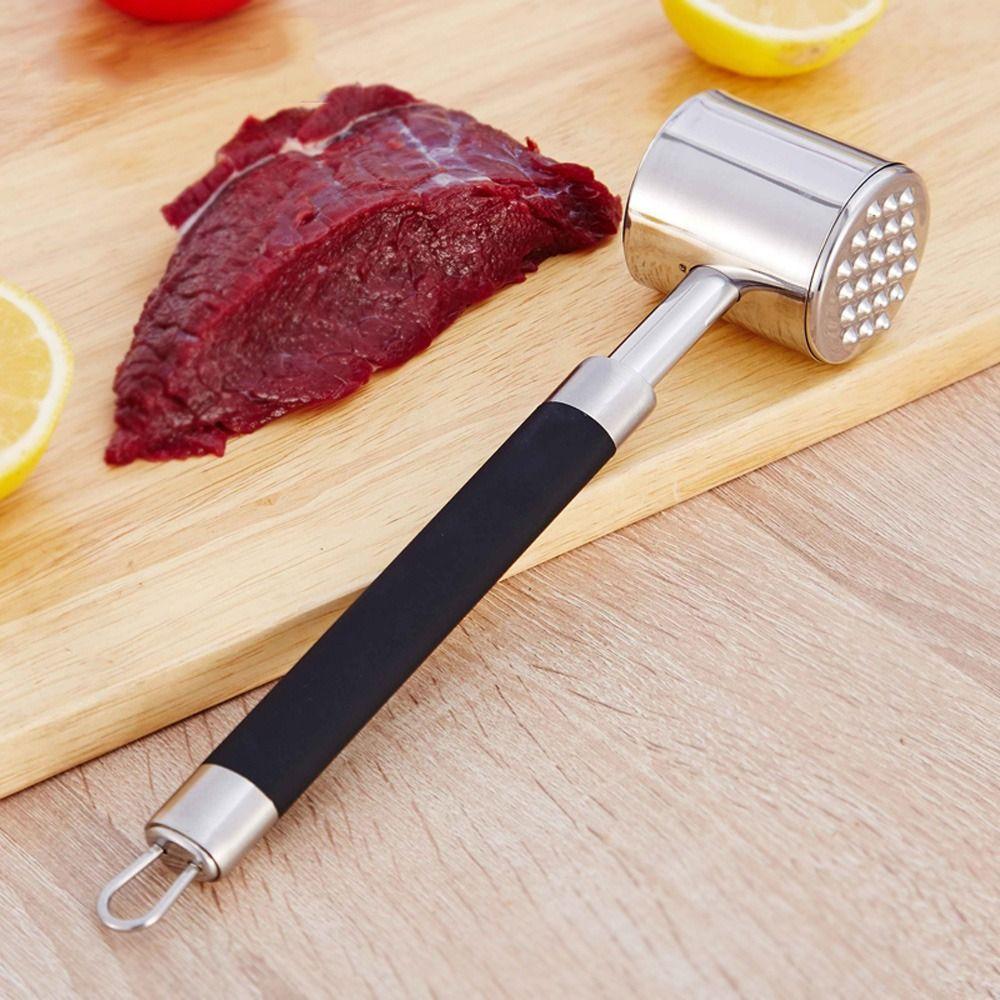 Non-slip Meat Hammer Stainless Steel Kitchen Beef Hitting Tool Steak Mallet Steak Tenderizing