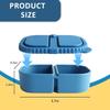 3-Pack Reusable Silicone Snack Containers - Leakproof Dual Compartment Lunch Box for Salad, Dressing & Meal Prep, Microwave Safe