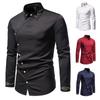 New Hollow Out Men's Trend Embroidery Asymmetric Long Sleeve Shirt Western Cowboy Shirt