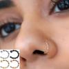 Jewelry Girls Fake Septum Women Men Nose Hoop Rings Twisted Rope Titanium Ring Fake Nose Ring