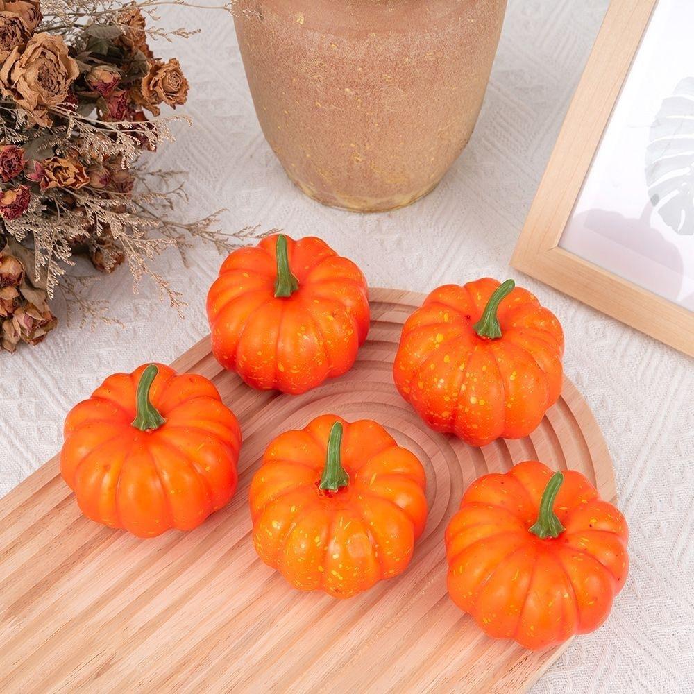 5PCS Foam Artificial Pumpkin Mini Size Halloween Decorate Pumpkins Household Decoration