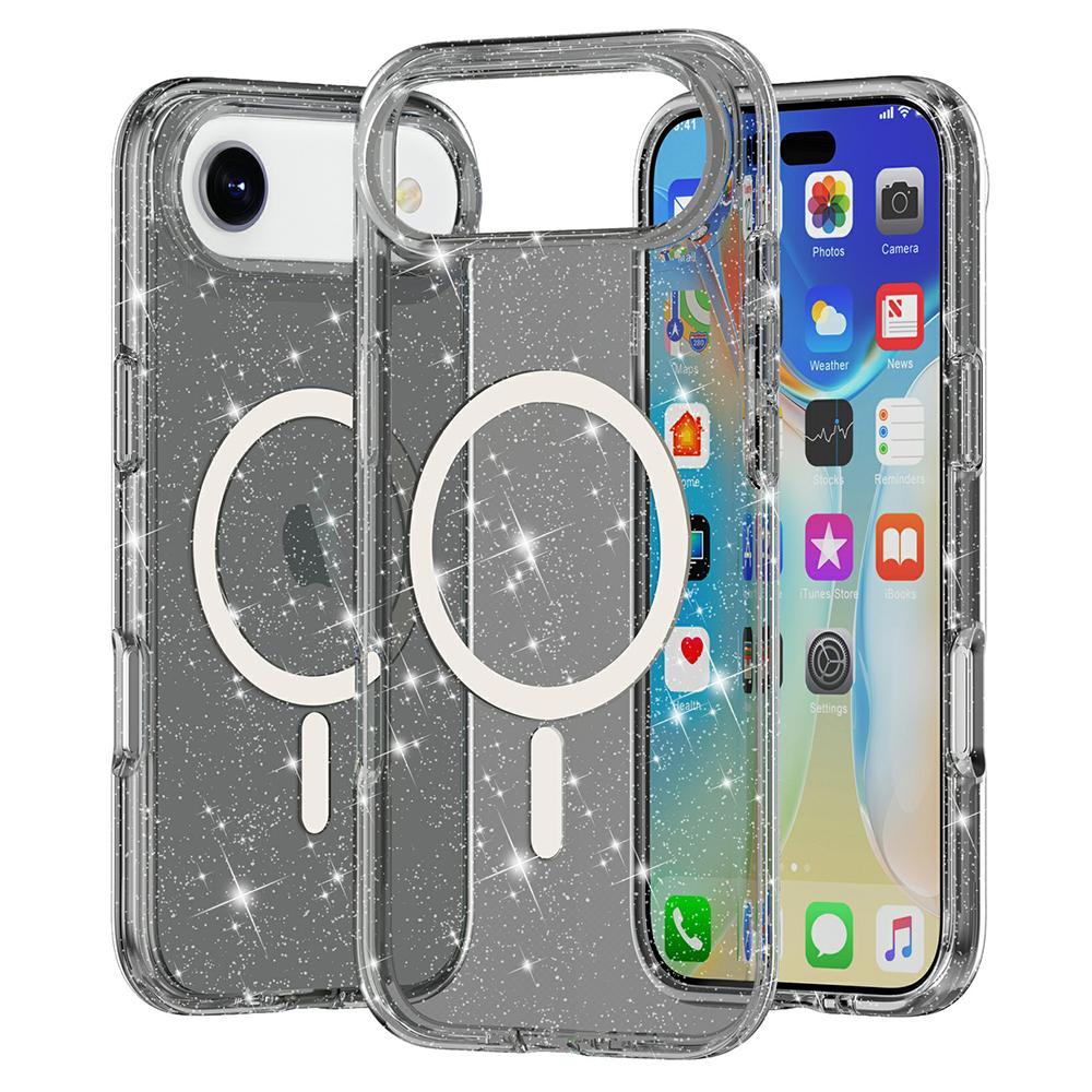 For iPhone Air Case Compatible with MagSafe Glitter Powder PC + TPU Phone Cover