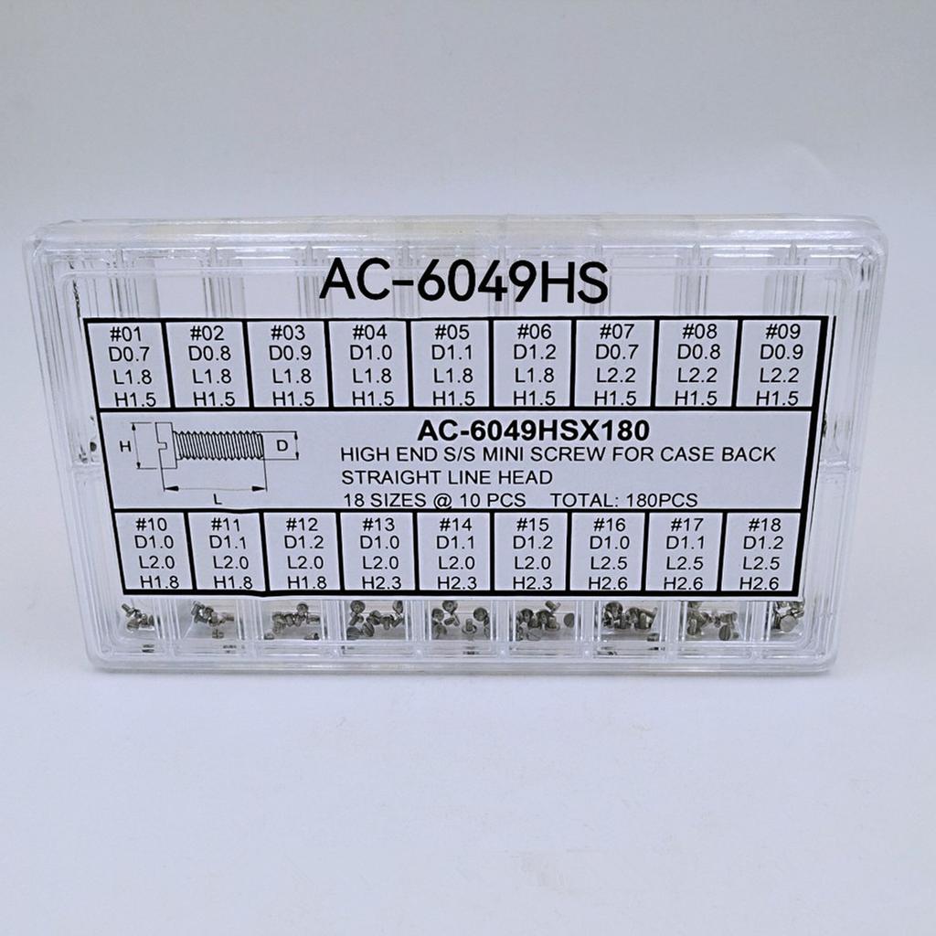 180pcs 18 Sizes Stainless Steel Mini 1 Box Screw Slotted Screw for Watch Back Case Watch Makers Repairing Tool